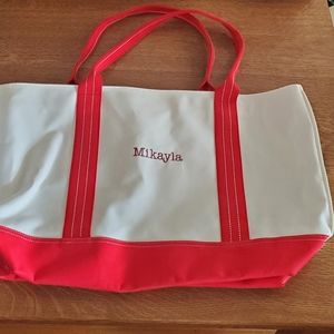 Pottery Barn kids Red Extra Large Family Tote - monogrammed "Mikayla"